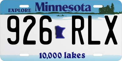 MN license plate 926RLX