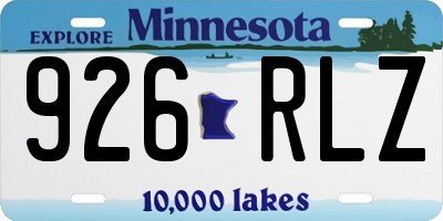 MN license plate 926RLZ
