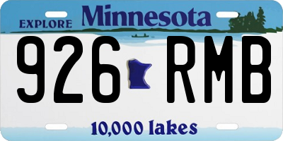 MN license plate 926RMB