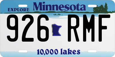 MN license plate 926RMF