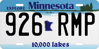 MN license plate 926RMP