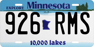 MN license plate 926RMS