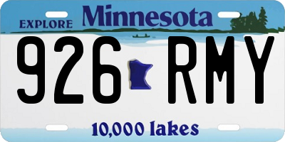 MN license plate 926RMY