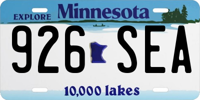 MN license plate 926SEA
