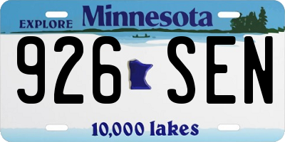 MN license plate 926SEN