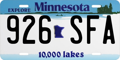 MN license plate 926SFA