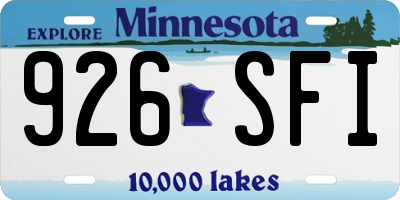 MN license plate 926SFI
