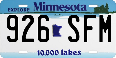 MN license plate 926SFM