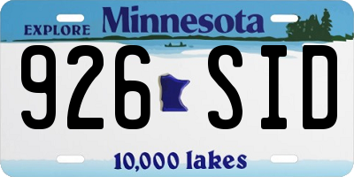 MN license plate 926SID