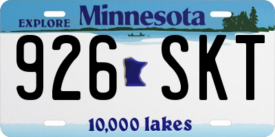 MN license plate 926SKT