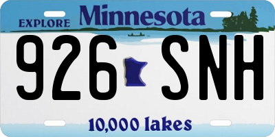 MN license plate 926SNH