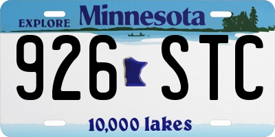 MN license plate 926STC