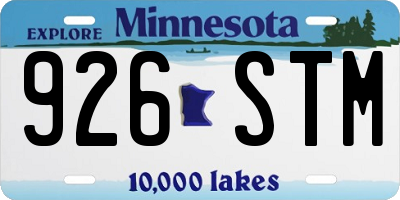 MN license plate 926STM