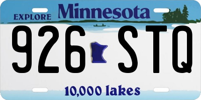 MN license plate 926STQ