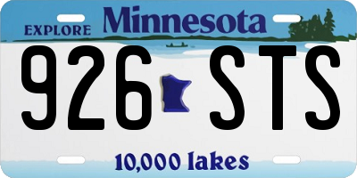 MN license plate 926STS