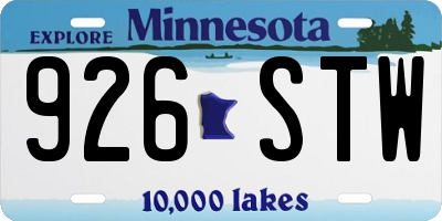 MN license plate 926STW