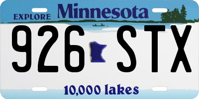MN license plate 926STX