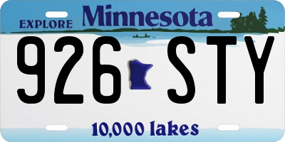 MN license plate 926STY