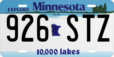 MN license plate 926STZ