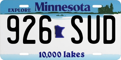 MN license plate 926SUD