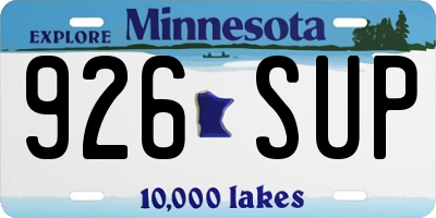 MN license plate 926SUP