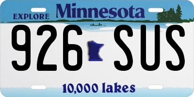 MN license plate 926SUS