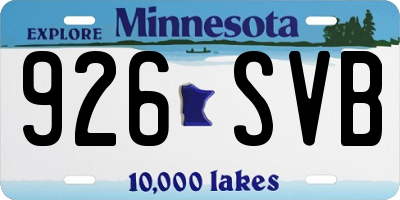 MN license plate 926SVB
