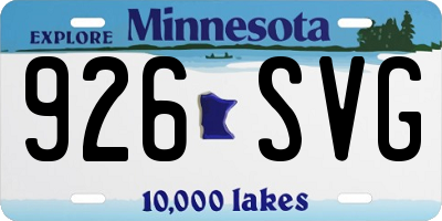 MN license plate 926SVG