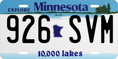 MN license plate 926SVM