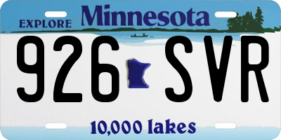 MN license plate 926SVR