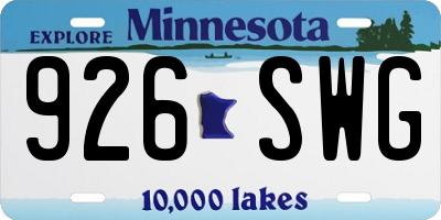 MN license plate 926SWG