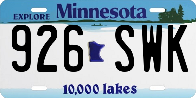 MN license plate 926SWK