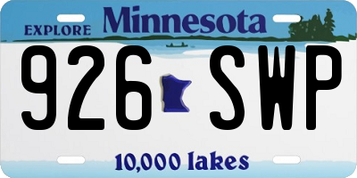 MN license plate 926SWP