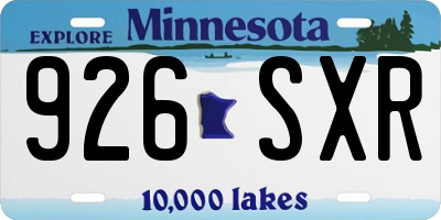 MN license plate 926SXR