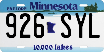 MN license plate 926SYL