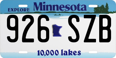 MN license plate 926SZB