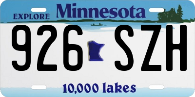 MN license plate 926SZH