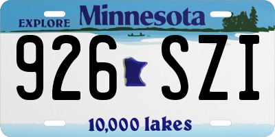MN license plate 926SZI