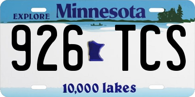 MN license plate 926TCS