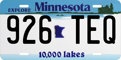 MN license plate 926TEQ