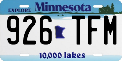 MN license plate 926TFM