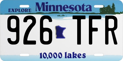 MN license plate 926TFR