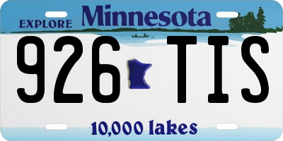 MN license plate 926TIS