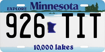 MN license plate 926TIT