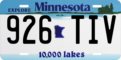 MN license plate 926TIV
