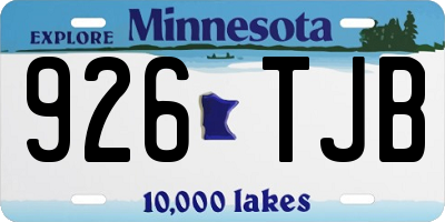 MN license plate 926TJB