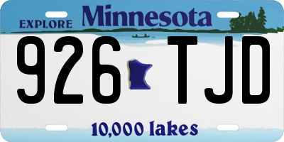 MN license plate 926TJD