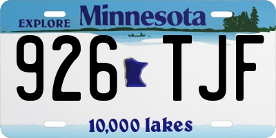 MN license plate 926TJF