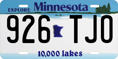 MN license plate 926TJO