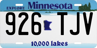 MN license plate 926TJV